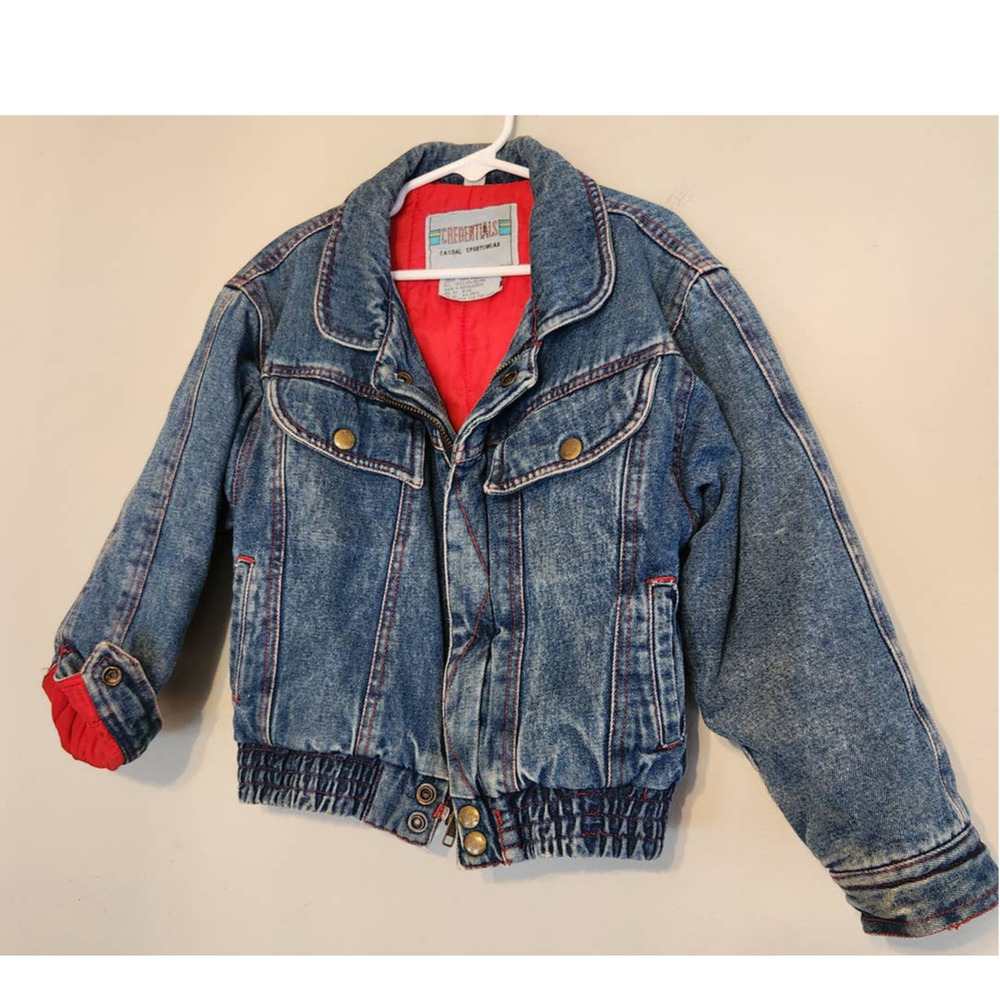 Vintage Credentials‎ Blue Jean Denim Bomber Jacket